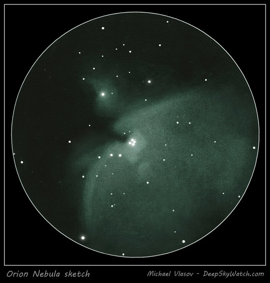 great orion nebula drawing - m42, m43