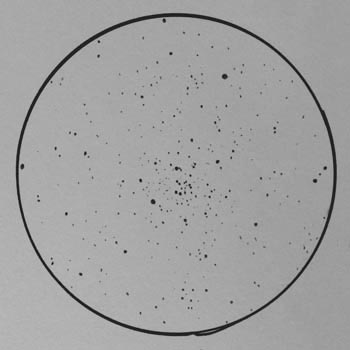 M34 open cluster sketch - pencil