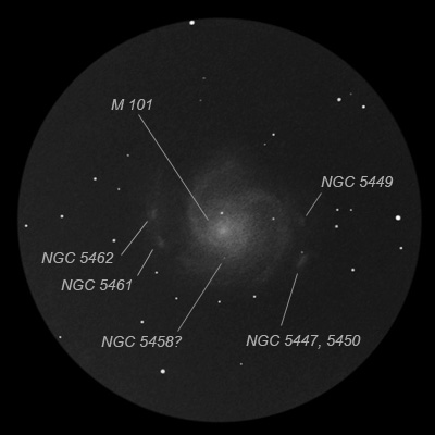 messier 101 - annotated image