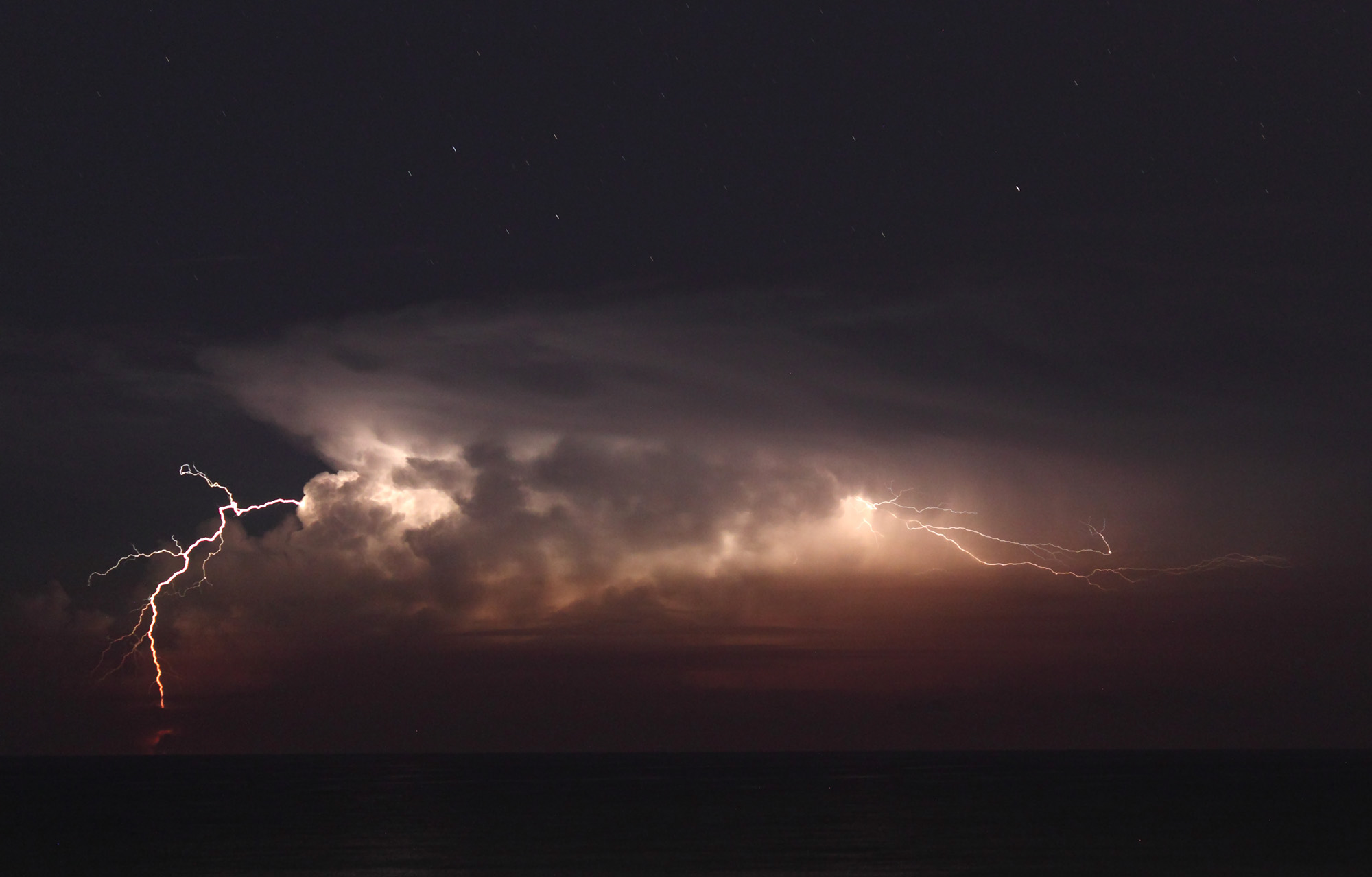 A Thunderstorm and Stars at Sea - Deep Sky Watch